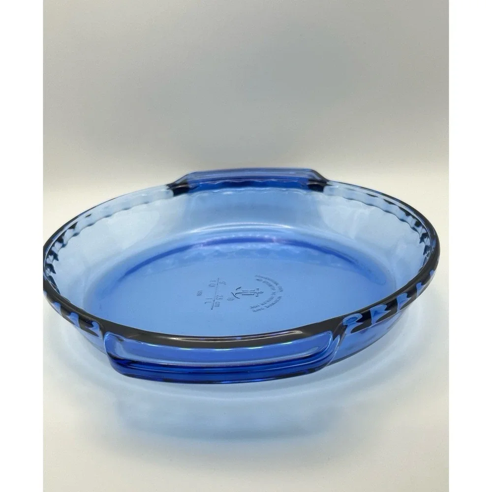 Vintage Anchor Hocking Cobalt Blue Glass Pie Plate 9